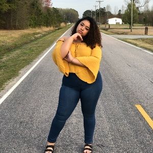 Charlotte Russe Bell Sleeve Crop Top